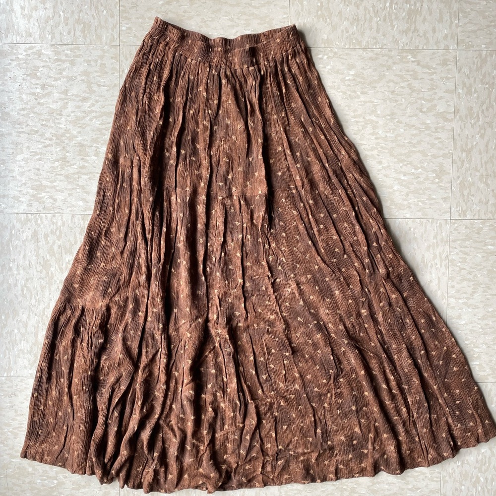 90s Tiered Crinkle Skirt M